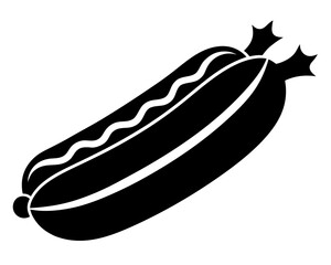 Hot Dog black silhouette vector,Hot Dog  icon