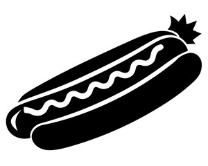 Hot Dog black silhouette vector,Hot Dog  icon