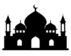 islamic mosque simple   silhouette vector,arabic mosque icon