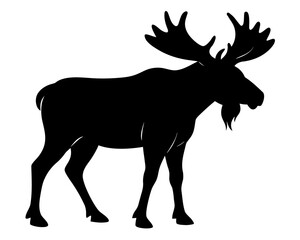 moose simple   silhouette vector,deer animal icon