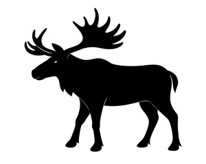 moose simple   silhouette vector,deer animal icon