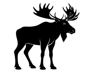 moose simple   silhouette vector,deer animal icon
