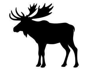 moose simple   silhouette vector,deer animal icon
