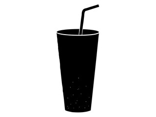 Soft Drink with straw simple   silhouette vector,Drink  glass icon