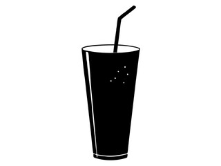 Soft Drink with straw simple   silhouette vector,Drink  glass icon