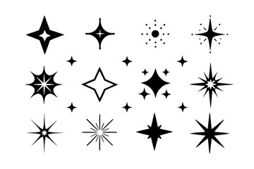 Sparkle star icon set, sparkles icon vector bundle, set of star sparkles