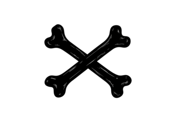 Abstract Crossbones Graphic Grunge Texture Overlay isolated on transparent background