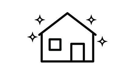Vector illustration of clean house icon, sparkling and well maintained