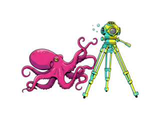 深海探検！タコと潜水ヘルメットカメラマン