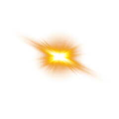 Orange Star Light Sparkle. Glowing Flare Effect and Shimmer Shine Glow Elements
