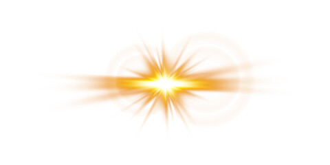 Orange Star Light Sparkle. Glowing Flare Effect and Shimmer Shine Glow Elements
