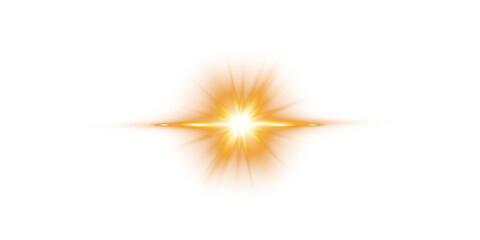 Fototapeta premium Orange Star Light Sparkle. Glowing Flare Effect and Shimmer Shine Glow Elements 