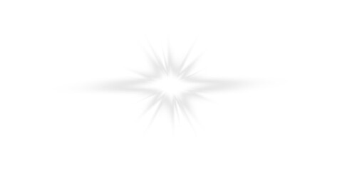 White Star Light Sparkle. Glowing Flare Effect and Shimmer Shine Glow Elements
