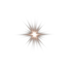 Chocolate Brown Star Light Sparkle. Glowing Flare Effect and Shimmer Shine Glow Elements
