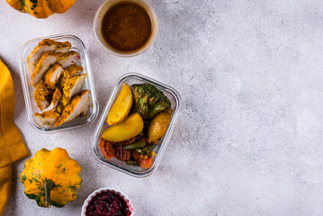 Leftover Thanksgiving day dinner food