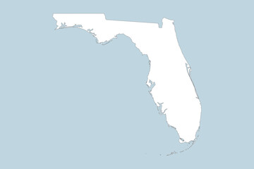 Fototapeta premium Vector graphic artwork suitable for print and web containing flat detailed map of FLORIDA