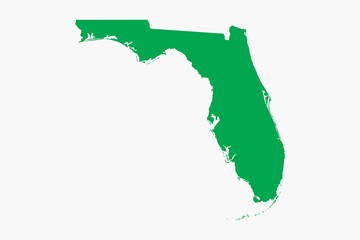 Vector graphic artwork suitable for print and web containing flat detailed map of FLORIDA