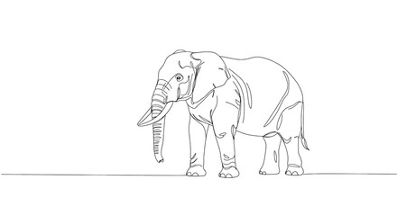 Fototapeta premium Stylized Elephant Silhouette isolated on transparent background
