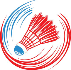 Batminto game shuttle logo vector art