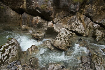 Rapids on the creek Weissbach in Seisenbergklamm at Weissbach, Austria, Europe 
