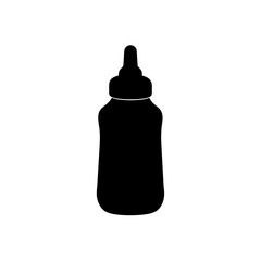 baby bottle icon black silhouette vector illustration on transparent background
