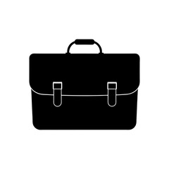 briefcase icon black silhouette vector illustration on transparent background