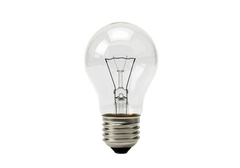 Clear Glass Light Bulb AShaped Incandescent Lamp isolated on transparent background