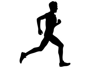 ランニングする男性のシルエット