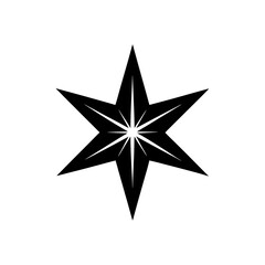 Obraz premium christmas star icon black silhouette vector illustration on transparent background