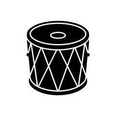 drum icon black silhouette vector illustration on transparent background