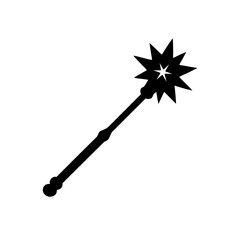 magic wand icon black silhouette vector illustration on transparent background.eps
