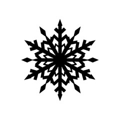 snowflake icon black silhouette vector illustration on transparent background