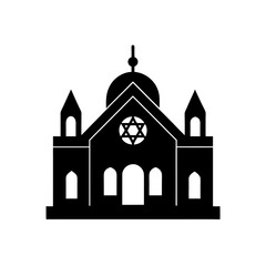 synagogue icon black silhouette vector illustration on transparent background