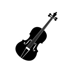 Fototapeta premium violin icon black silhouette vector illustration on transparent background