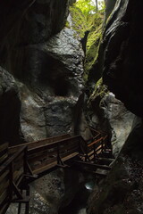 Hiking track in Seisenbergklamm at Weissbach, Austria, Europe 
