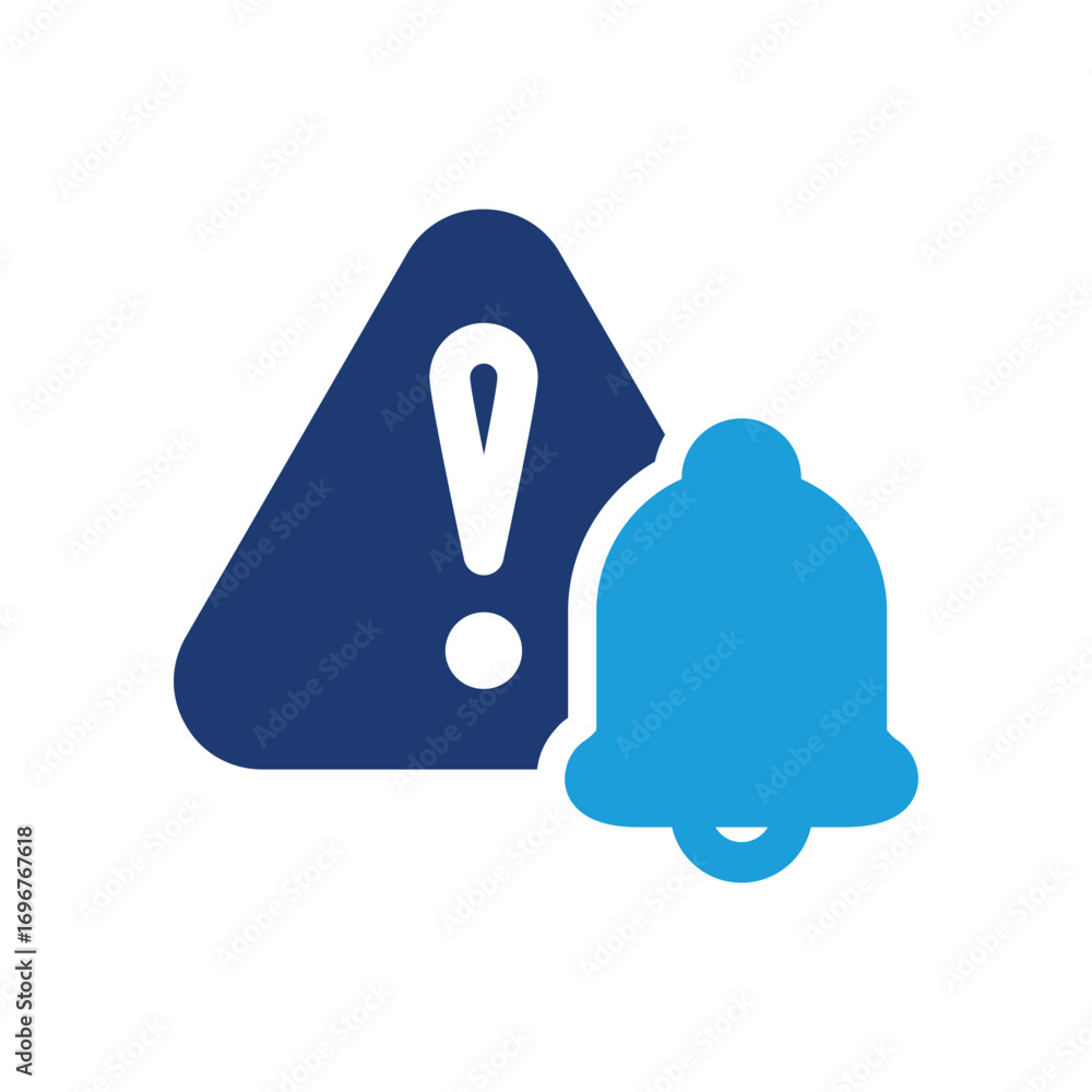Poster notification bell allert colored icon vector design good for web or mobile app