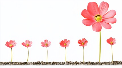 Blossoming cosmos garden contrasting heights