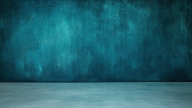 Teal textured wall and floor background