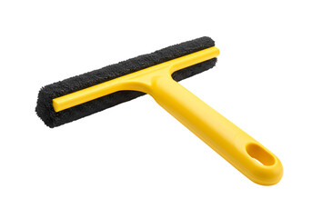Yellow Plastic Cleaning Tool Sponge Squeegee for Windows and Surfaces isolated on transparent background