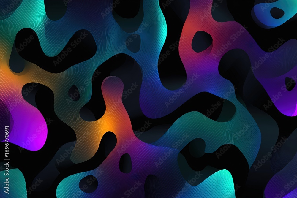 Poster abstract colorful patterns swirling together to create a vibrant backdrop for design or creativity