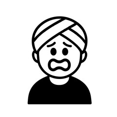 character emotion man in turban fear vector on white background
Vector icon character with emotion