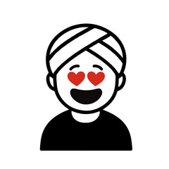 character emotion man in turban love vector on white background
Vector icon character with emotion