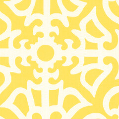 Intricate geometric pattern ochre and black repeating motif abstract design decorative surface...