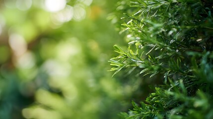 Lush Green Foliage Close-Up with Soft Bokeh