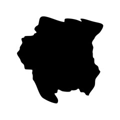 Suriname Country Silhouette Map. Vector image 