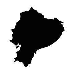 Ecuador Country Silhouette Map. Vector image