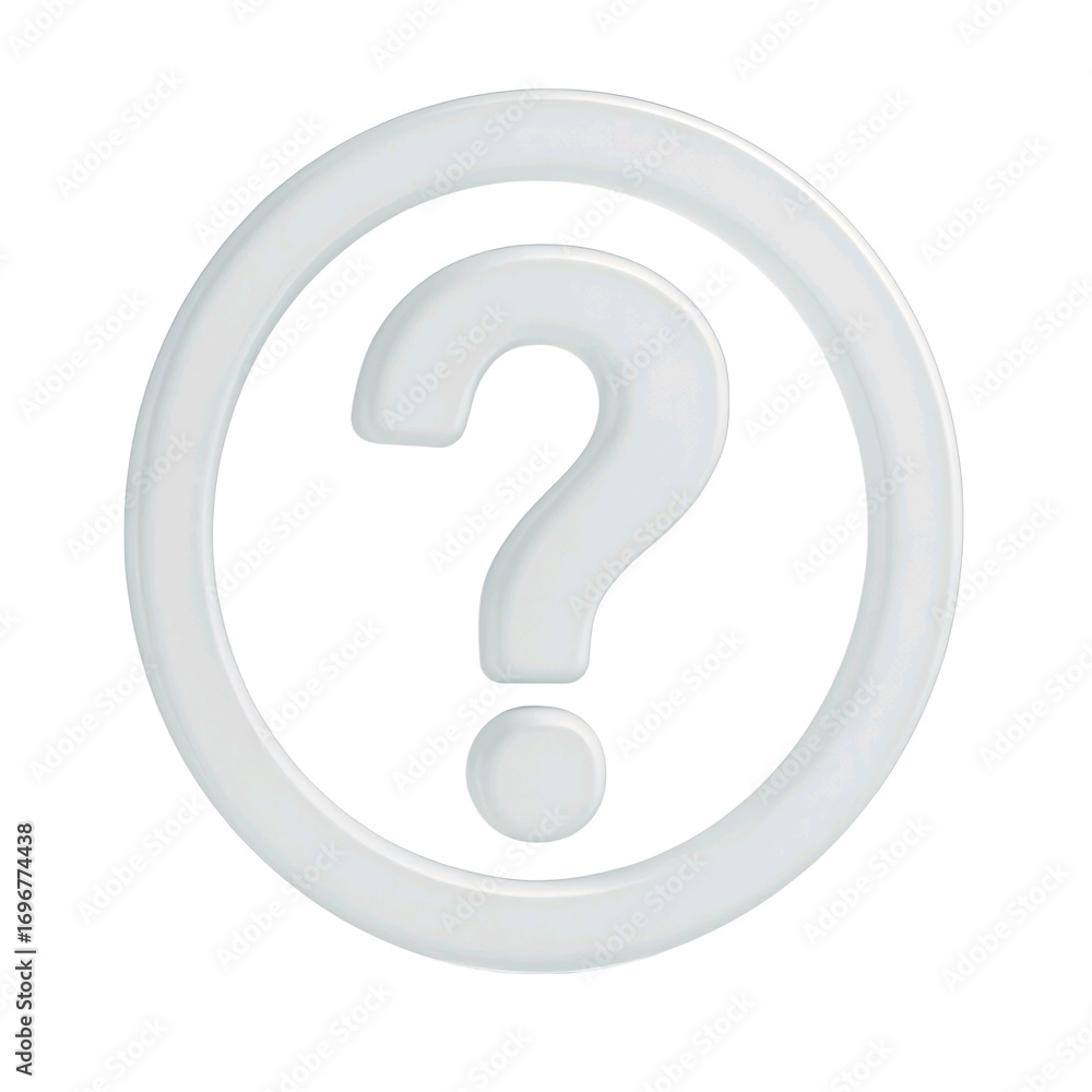 Aufkleber a white question mark symbol inside a white circle isolated on a transparent background isolated on 