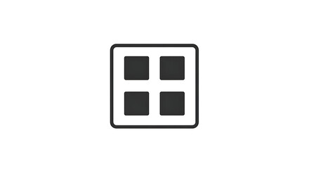 A simple icon showing a square divided into four smaller squares with a rounded border design element ai generated