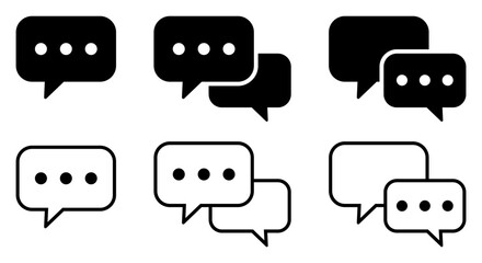 Chat and talk icons set. Speech bubbles icons collection.