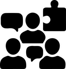 Business Teamwork Confusion and Problem Solving Icon